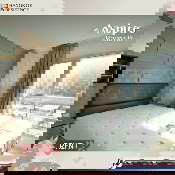  Condo for Rent 🔥 Aspire Rama 9, near MRT Rama 9 🌃 23k 2BR 49 sqm, Newly Renovated, Beautiful Unit 