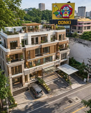 อาคาร 4 ชั้นฟังก์ชัน 3 นอน 31ตร.ว.ดองกี้มอลล์ ทองหล่อเอกมัย 900 ม. 3นาที 400ตร.ม. ใกล้BTS เอกมัย 1.8 กม.