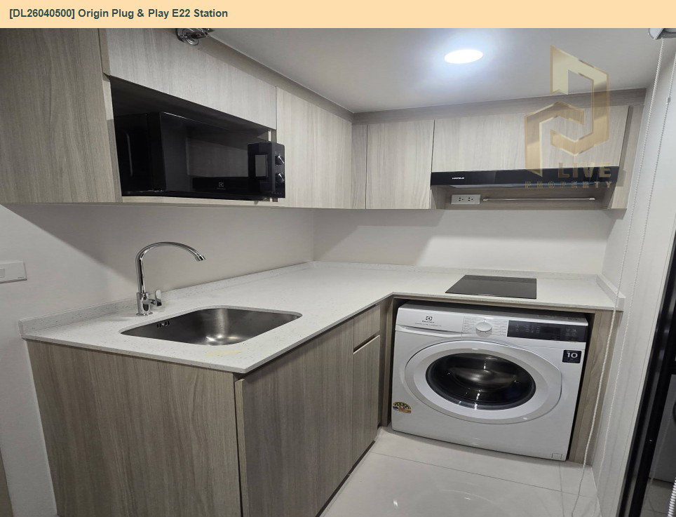 รูป DL26040500 ให้เช่าคอนโด ออริจิ้น ปลั๊ก แอนด์ เพลย์ อี 22 สเตชั่น  (Origin Plug & Play E22 Station) ใกล้ BTS สายลวด พร้อมเข้าอยู่ โทรด่วน 0656133286 LineID @534wlwof - รูปที่ 4/8