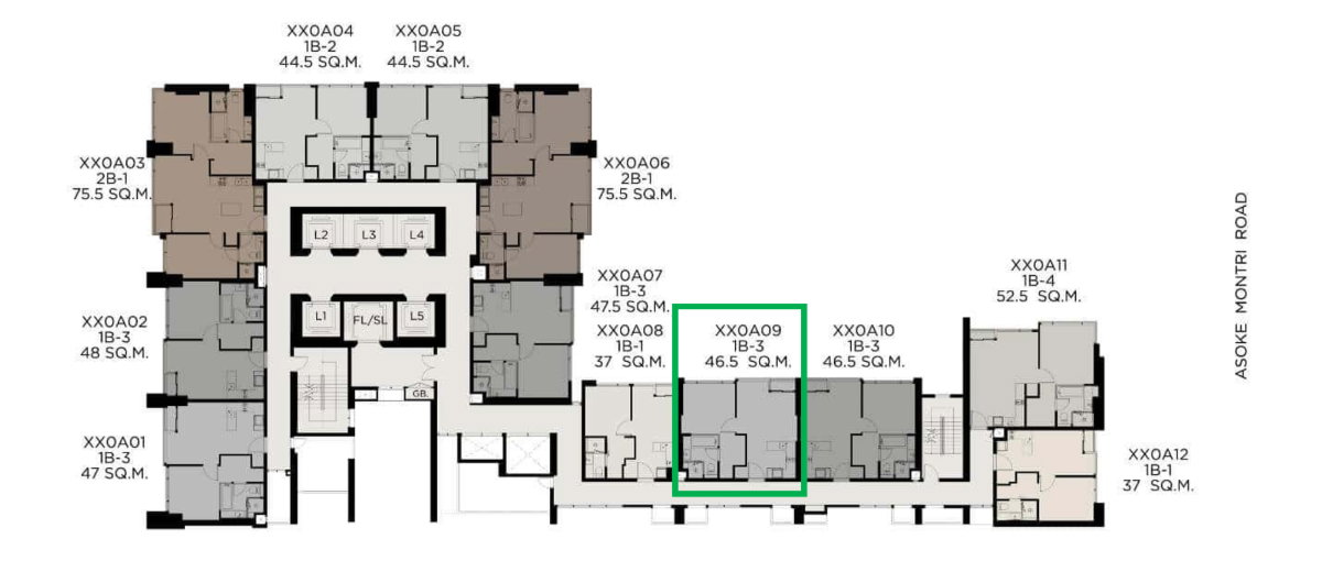 picture 1BR 46.5sq.m. Fully furnished The Esse Asoke Fl. 28 - 18/18