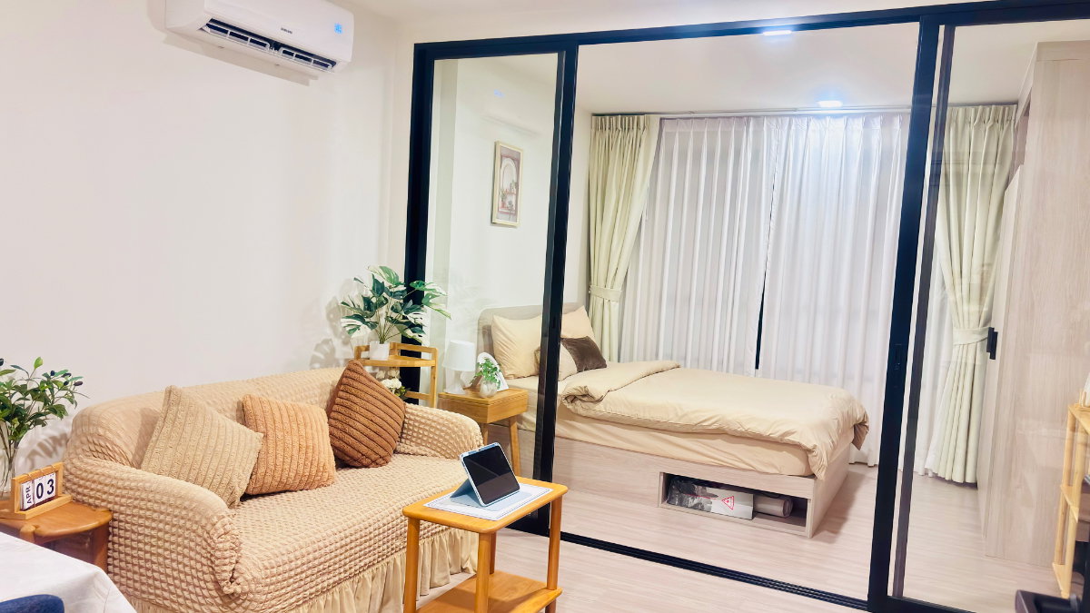 รูป ดีคอนโด รีฟ ภูเก็ต กะทู้ ห้องหน้ากว้างอยู่สบายไม่อึดอัด - รูปที่ 28/40