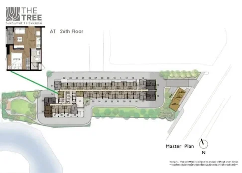 ขาย คอนโด 1 ห้องนอน ในโครงการ เดอะทรี สุขุมวิท 71 – เอกมัย 6134466