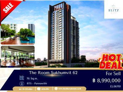 ขายคอนโด : ✨ เชื่อมต่อชีวิตเมืองและทางด่วนในพริบตา The Room 62 ห้องกว้าง โปร่งสบาย พร้อมกระจกบานใหญ่รับวิวเมือง 🎉