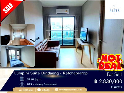 คอนโด อนุสาวรีย์ชัยฯ : ✨ Limited! Lumpini Suite ดินแดง - ราชปรารภ ห้องแต่งครบ วิวดี เดินทางสะดวก ใกล้ทุกจุดใจกลางเมือง 💕