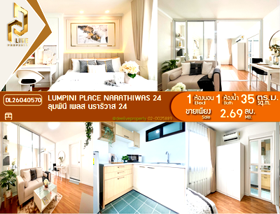 Condos for sale Rama 3 Road : DL26040570 Condo for sale, Lumpini Place Narathiwas 24 near , ready to move in, call urgently 0614453194 LineID @162cjixi