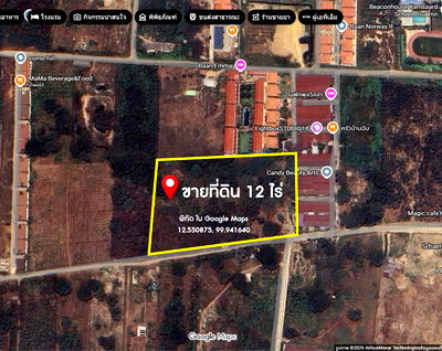 ที่ดิน สถานีรถไฟหัวหิน : ขายที่ดิน อำเภอ หัวหิน 12 ไร่  ติดถนนหลวง