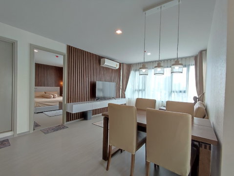 Life Ladprao ➡️ Spacious 2BR Condo for Rent (61 sq.m.) with Central Ladprao view, directly next to BTS Ha Yaek Lat Phrao.