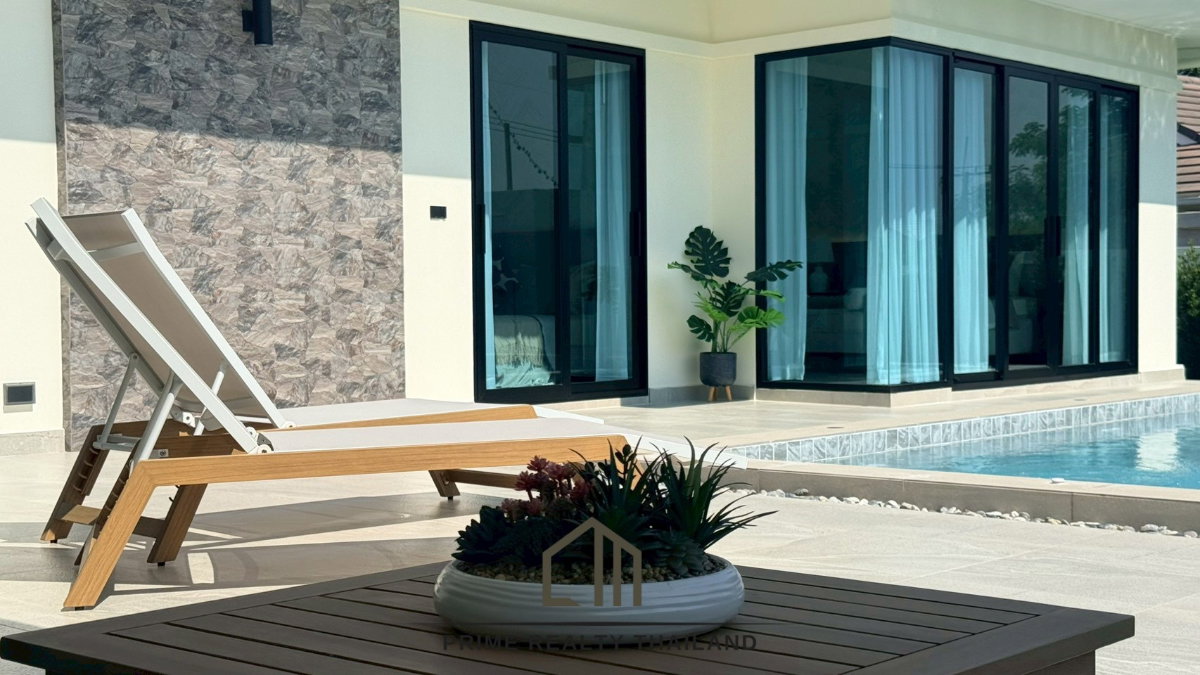 รูป พูลวิลล่าหรูสไตล์โมเดิร์น หัวหิน ซอย 112 🌤 - รูปที่ 6/24