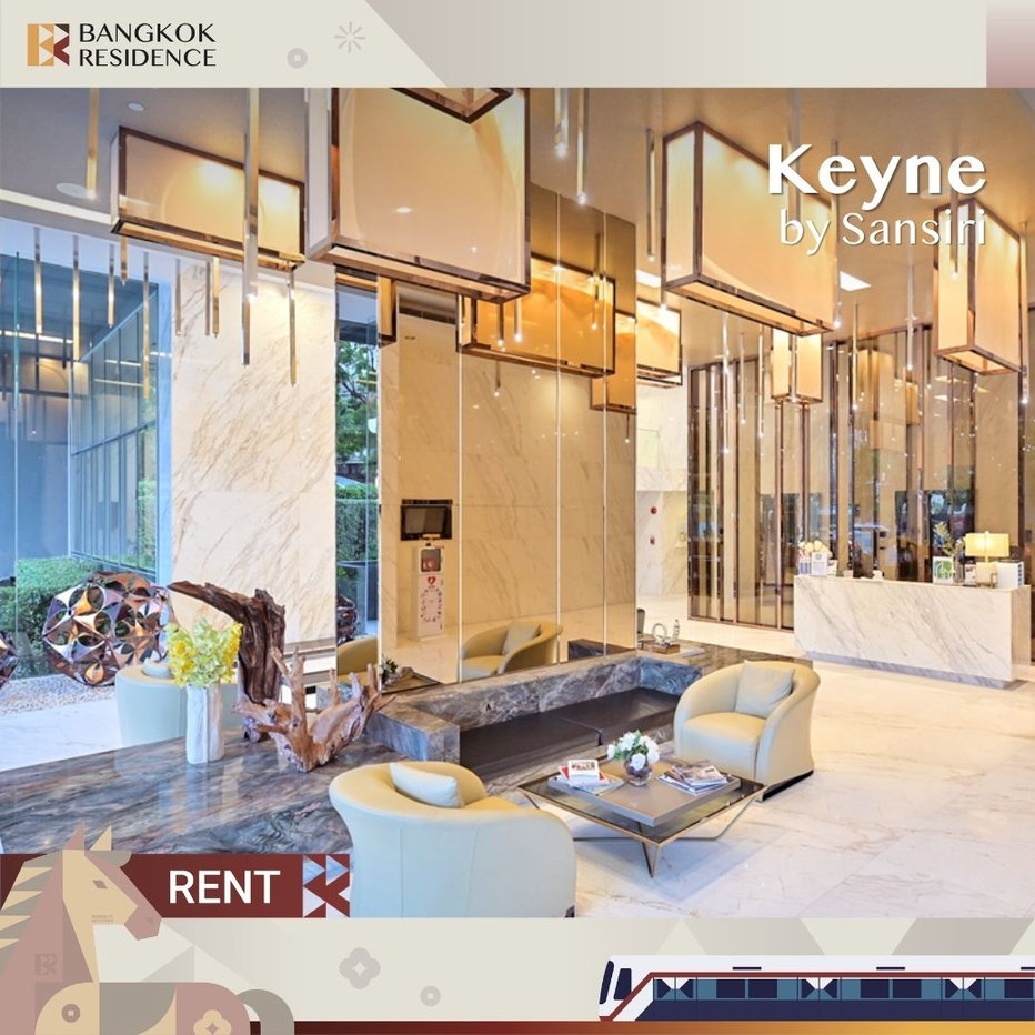 รูป  เช่าคอนโด 💘 Keyne by Sansiri ใกล้ BTS ทองหล่อ 55K 2นอน 75ตรม ห้องสวยเฟอร์ครบ🛋️  - รูปที่ 1/5