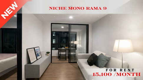 💝 Fully Furnished Unit For Rent 📌 Niche Mono Rama 9 (Line: @rent2022) | Near MRT Thailand Cultural Centre  ✨ Ready to move in! ✨ 📌 Ref Code: A11180