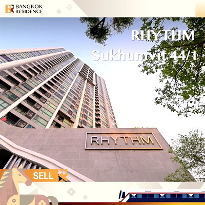 Condos for sale Gateway Ekamai : Condo for sale 🌃 Beautiful high-floor unit with well-designed layout at RHYTHM Sukhumvit 44/1, near BTS Phra Khanong