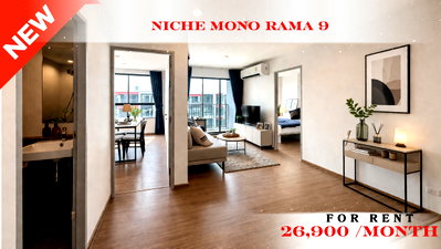 Condos for rent : 🚆 Prime Condo Location For Rent 📌 Niche Mono Rama 9  (Line: @rent2022) | Near MRT Thailand Cultural Centre  ✨ Ready to move in! ✨ 📌Code: A11183