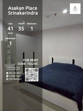 TDL2HC Condo For Rent Asakan Place Srinakarindra 41 Sq.M. Floor 35 line id : @livinglegacy