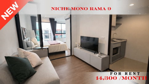 💝 Fully Furnished Unit For Rent 📌 Niche Mono Rama 9 (Line: @rent2022) | Near MRT Thailand Cultural Centre  ✨ Ready to move in! ✨ 📌 Ref Code: A11179