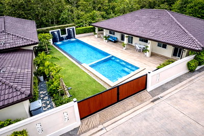 เช่าบ้านเดี่ยว ถนนห้วยใหญ่ : ใกล้ตลาดห้วยใหญ่ 900ม. 6นอน 215 ตร.ว. 600 ตร.ม. พรีเมียม เช่า Pool Villa บ้านเดี่ยวหรู สไตล์โมเดิร์น 7 น้ำ