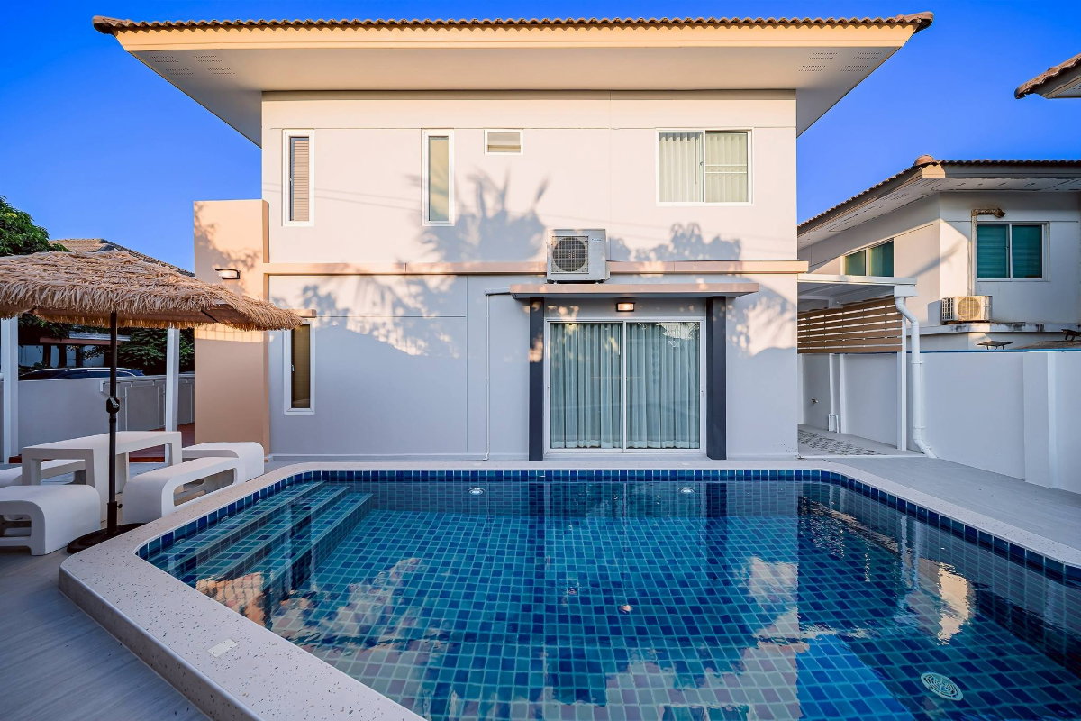 รูป บ้าน 2 ชั้น Minimal cozy style 3 ห้องนอน 2 ห้องน้ำ ที่ดิน 58 ตรว. (แปลงหัวมุม) พร้อมสระว่ายน้ำ ขนาดกําลังพอดี 40 ตรม. พร้อมอยู่ - รูปที่ 2/35