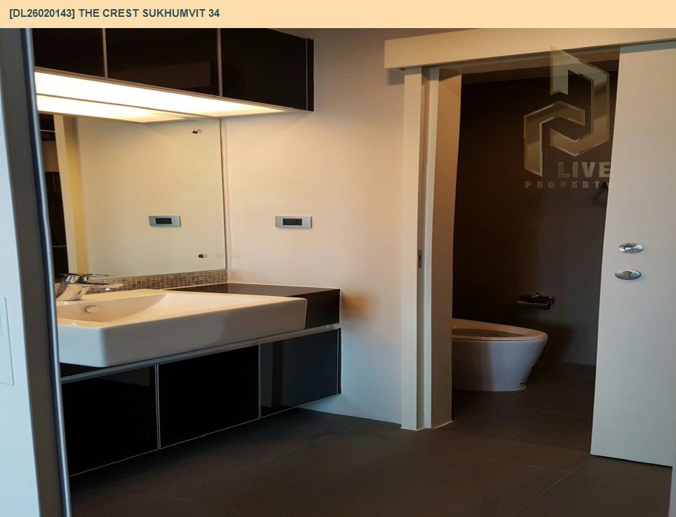 รูป DL26020143 ให้เช่าคอนโด เดอะ เครสท์ สุขุมวิท 34 (The Crest Sukhumvit 34) ใกล้ BTS ทองหล่อ พร้อมเข้าอยู่ โทรด่วน 0614453194 LineID @162cjixi - รูปที่ 8/12