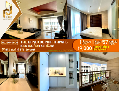 Condos for rent : DL26040606 Condo for rent, The Bangkok Narathiwas near BTS Surasak, ready to move in, call urgently 0653619502 LineID @897iyzll