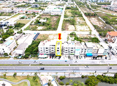 อาคารพาณิชย์ ชลบุรี : ขายอาคารพาณิชย์ 4 ชั้น+ดาดฟ้า ถนนพระยาสัจจา เสม็ด เมืองชลบุรี ชลบุรี