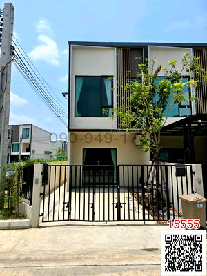 Houses for rent Bang Pu Industrial Estate : For rent: 2-story corner townhouse in Attitude Kraf Village, Bangna Km. 5, near Mega Bangna.