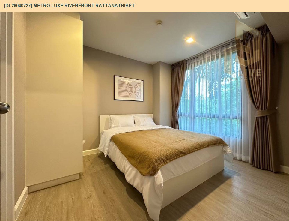รูป DL26040727 ให้เช่าคอนโด เมโทร ลักซ์ ริเวอร์ฟรอนท์ รัตนาธิเบศร์ (Metro Luxe Riverfront Rattanathibet) ใกล้ MRT ไทรม้า พร้อมเข้าอยู่ โทรด่วน 0614453194 LineID @162cjixi - รูปที่ 4/5