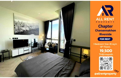 Condos for rent iconsiam : 🔥 River View Under 20K! 19,500 THB at Chapter Charoennakhon | High Floor | Near BTS & ICONSIAM”