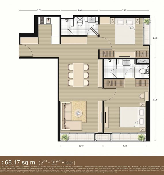 รูป คอนโดให้เช่า โนเบิล รีโคล 2 ห้อนนอน 2 ห้องน้ำ - รูปที่ 13/13