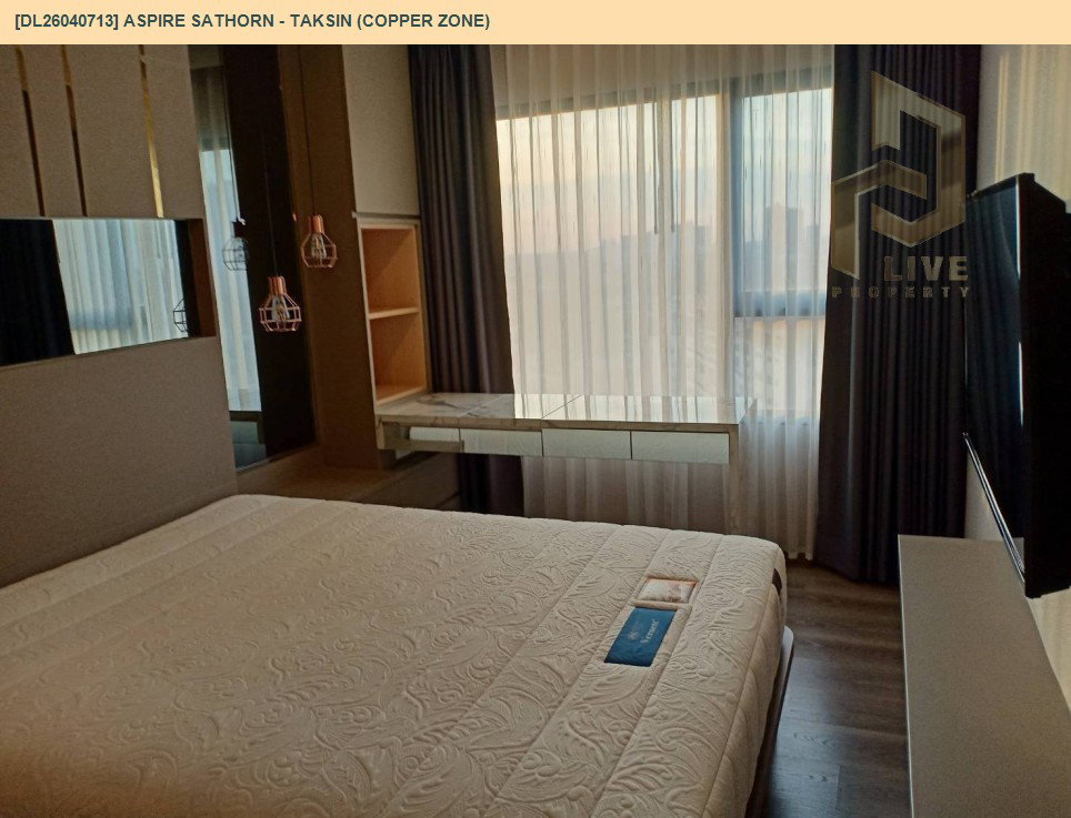 รูป DL26040713 ให้เช่าคอนโด แอสปาย สาทร - ตากสิน (คอปเปอร์ โซน) (Aspire Sathorn - Taksin (Copper Zone)) ใกล้ BTS วุฒากาศ พร้อมเข้าอยู่ โทรด่วน 0800343450 LineID @655ebbvc - รูปที่ 8/19