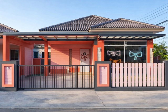 รูป ให้เช่าบ้านเดี่ยว 2นอน ต่อเติมหลังคาโรงจอดรถ ศรีมหาโพธิ 1น้ำ 304 อบต.ท่าตูม 950ม. 49 ตร.ว. 180ตร.ม. - รูปที่ 1/8