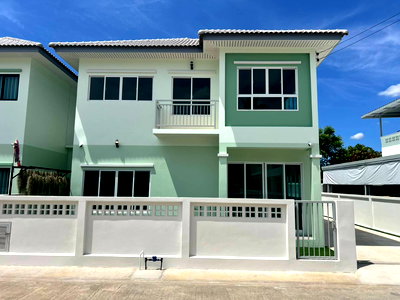 บ้านแฝด สมุทรสาคร : ขายบ้าน 2 ชั้น ม.ณิชากร ท่าไม้ 2 ซ.วิรุณราษฎร์ พร้อมเข้าอยู่ ทำเลดี ใกล้โลตัส กระทุ่มแบน