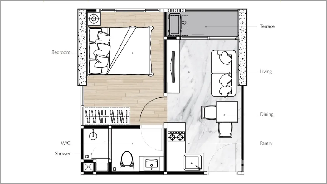 รูป ขาย คอนโด 1 ห้องนอน ในโครงการ เบลส เรสสิเด้นซ์ เอกมัย 6194539 - รูปที่ 13/14