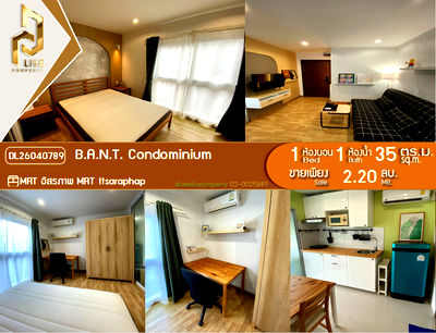 Condos for sale : DL26040789 Condo for sale, B.A.N.T. Condominium near MRT Itsaraphap, ready to move in, call urgently 0614453194 LineID @162cjixi