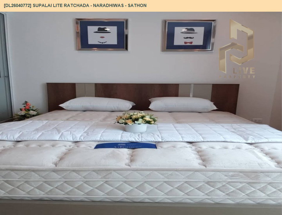 รูป DL26040772 ให้เช่าคอนโด ศุภาลัย ไลท์ รัชดาฯ - นราธิวาส - สาทร (Supalai Lite Ratchada - Naradhiwas - Sathon) ใกล้ BRT ถนนจันทน์ พร้อมเข้าอยู่ โทรด่วน 0800343450 LineID @655ebbvc - รูปที่ 3/5