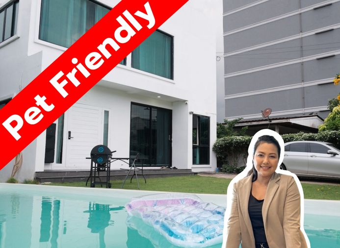 ให้เช่าบ้านเดี่ยวโมเดิร์น 2 ชั้น พร้อมสระว่ายน้ำส่วนตัว ย่านอุดมสุข 42