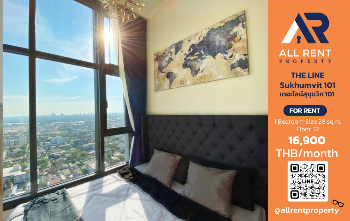 รูป 🔥 คอนโด High Floor วิวเมือง! THE LINE Sukhumvit 101 ชั้น 32 ใกล้ BTS ปุณณวิถี อยู่สบายสไตล์สุขุมวิท - รูปที่ 1/21