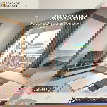  Rent condo 🧡 RHYTHM Ratchada-Huaikhwang, 1BR 46sqm 20k, beautiful unit, fully furnished 🛌🏻near MRT Huai Khwang 