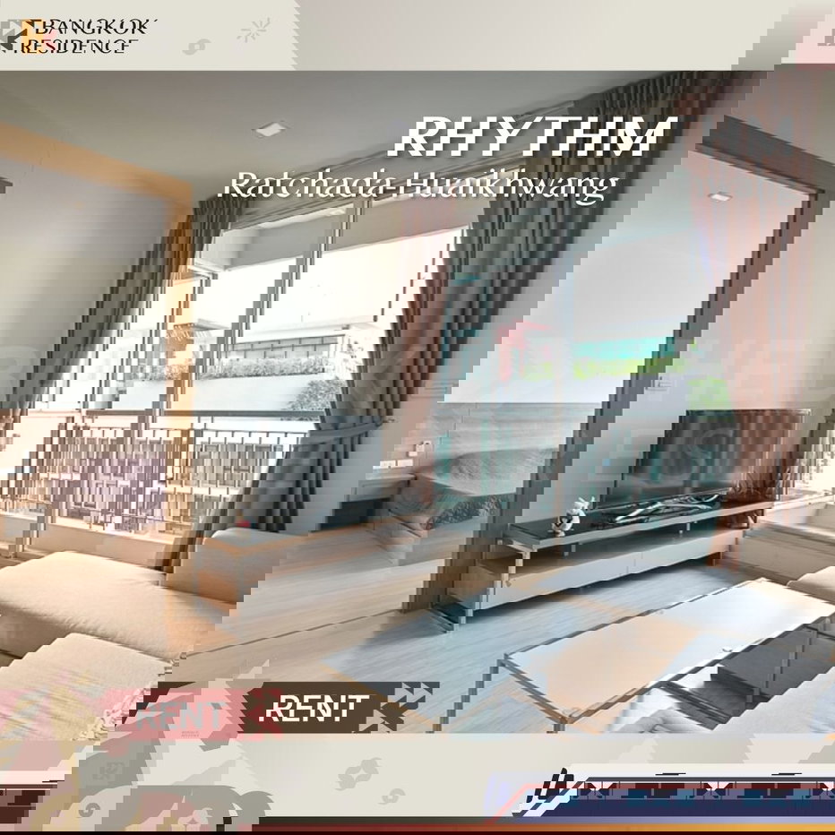 รูป  เช่าคอนโด 🧡 RHYTHM Ratchada-Huaikhwang 1นอน 46ตรม 20k 🛌🏻 ห้องสวย เฟอร์ครบ ใกล้ MRT ห้วยขวาง   - รูปที่ 1/9