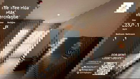 TDU7F3 ให้เช่าคอนโด The Tree Hua Mak Interchange 23.02 ตร.ม. ชั้น 17 ตึก B line id : @livinglegacy