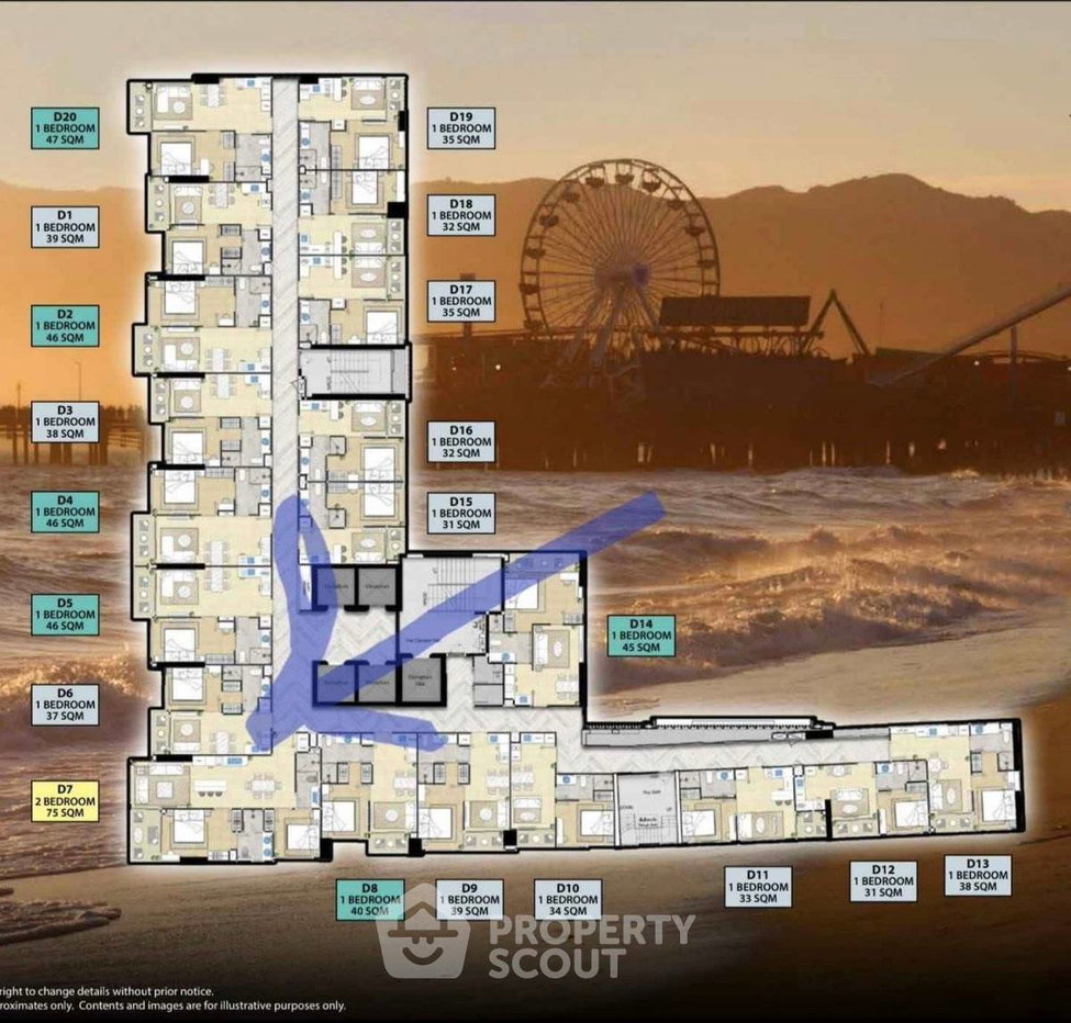 รูป คอนโด 2-ห้องนอน ที่ เดอะ ริเวียร่า มาลิบู ใกล้ ถนนพระตำหนัก พัทยา (ID 2783711) - รูปที่ 3/9