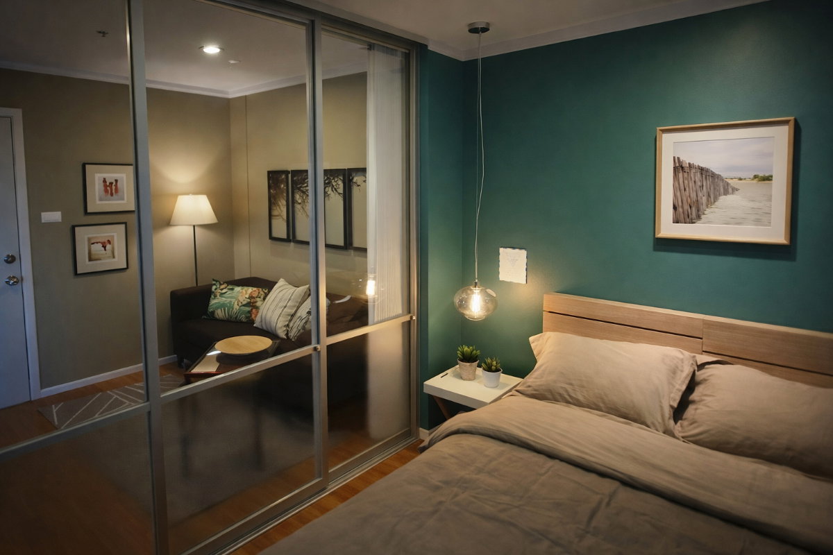 รูป สตูดิโอ ชั้นสูง อโศก–พระราม 9 งบ 17K คุ้ม🔥 Life Asoke - Rama 9 - รูปที่ 2/7