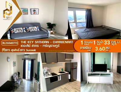 Condos for sale Rama 3 Road : DL26040773 Condo for sale, The Key Sathorn - Charoenrat near BTS Surasak, ready to move in, call urgently 0653619502 LineID @897iyzll