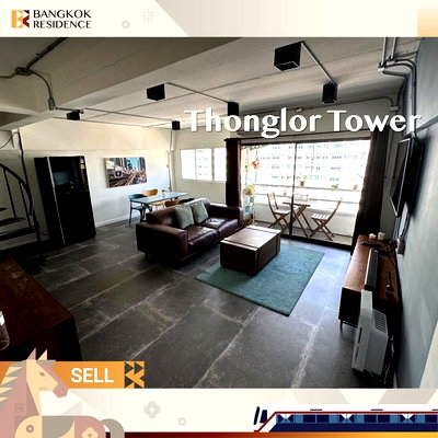 Condos for sale : Condo for Sale at Thonglor Tower, Loft Style with High Ceiling, 🚆 near BTS Thong Lo 