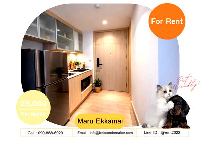Condos for rent : 🍀🍀 🐶 Pet Friendly 🐱 For Rent 📍 Maru Ekkamai 2 🚆 Near Ekkamai BTS Station  (Line: @rent2022) ✨ Pet friendly unit | Ready to move in 🔖 PC: A08258
