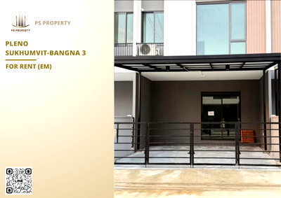Townhouses for rent Samut Prakarn : Townhouse for rent ✨ Pleno Sukhumvit-Bangna 3 ✨ 3 bedrooms, 2 bathrooms, fully furnished and equipped with appliances.