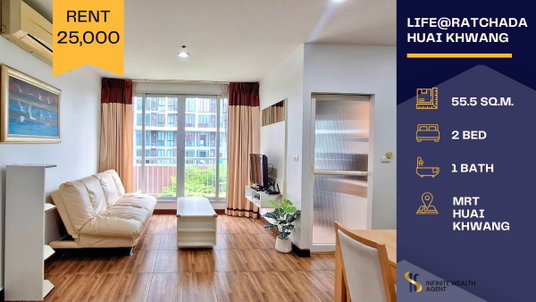 รูปภาพ 🌇✨ Beautiful, bright, and airy room — ready to move in @ Life @ Ratchada - Huai Khwang 🛋️🌿 Only 25,000 THB/month —  Close to MRT Huai Khwang 🚆💼