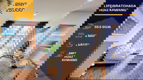 🌇✨ Beautiful, bright, and airy room — ready to move in @ Life @ Ratchada - Huai Khwang 🛋️🌿 Only 25,000 THB/month —  Close to MRT Huai Khwang 🚆💼