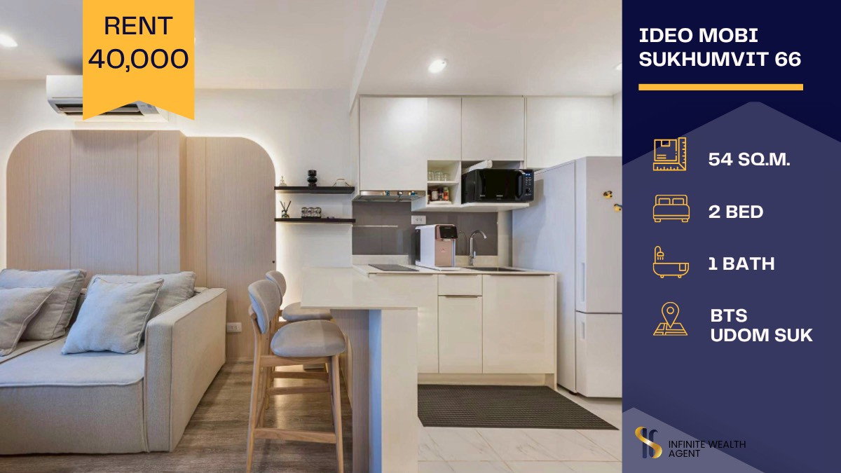 รูป ✨ ปล่อยเช่าคอนโดมินิมอล อบอุ่น น่าอยู่สุดใจ ที่ Ideo Mobi Sukhumvit 66 ✨ - รูปที่ 1/9