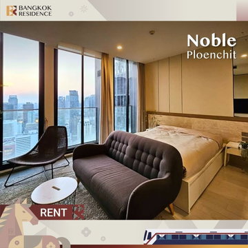  Rent condo 🌃 Noble Ploenchit, 1BR 45 sqm, 40K, high floor, open view 💫 near BTS Ploenchit 