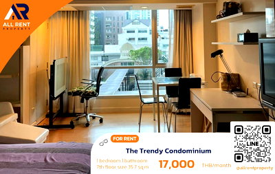 Condos for rent : 1 bedroom, 35.7 sq.m., Sukhumvit area, budget 17K, great location, great value🔥 Trendy