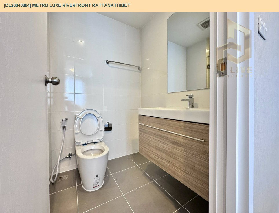 รูป DL26040884 ให้เช่าคอนโด เมโทร ลักซ์ ริเวอร์ฟรอนท์ รัตนาธิเบศร์ (Metro Luxe Riverfront Rattanathibet) ใกล้ MRT ไทรม้า พร้อมเข้าอยู่ โทรด่วน 0614453194 LineID @162cjixi - รูปที่ 5/6